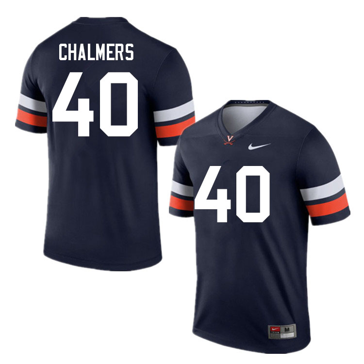 Men #40 Chayce Chalmers Virginia Cavaliers College Football Jerseys Sale-Navy